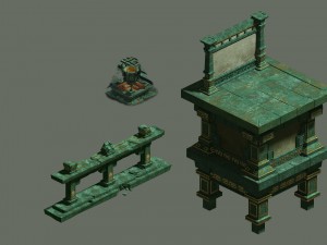 game model - ground palace base railings Modelo 3D
