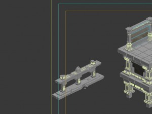 game model - ground palace base railings Modelo 3D