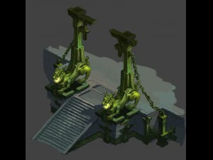 game model - the second floor entrance to the unde 3D Model