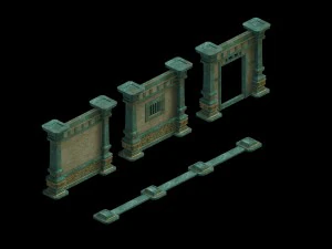 게임 모델 - 궁전 궁전 화려한 궁전 벽 1 3D 모델