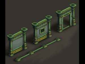 game model - palace palace gorgeous palace wall 1 Modello 3D