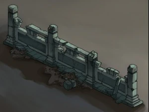 game model - ghetto area broken platform fence 1 3D Model