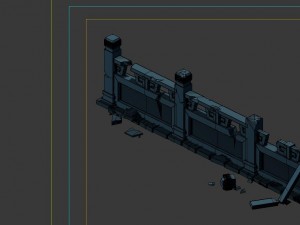 game model - ghetto area broken platform fence 1 3D 模型
