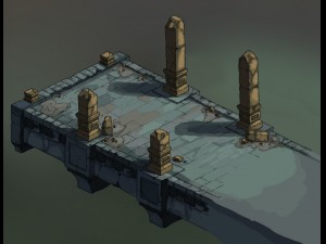 game model - underground palace platform stone gal 3D 모델