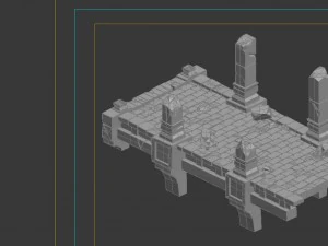 game model - underground palace platform stone gal 3D Model