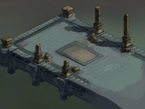 game model - underground palace platform stone gal 3D Model