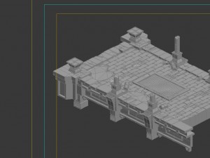 game model - underground palace platform stone gal Model 3D