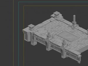 game model - underground palace platform stone gal 3D Model