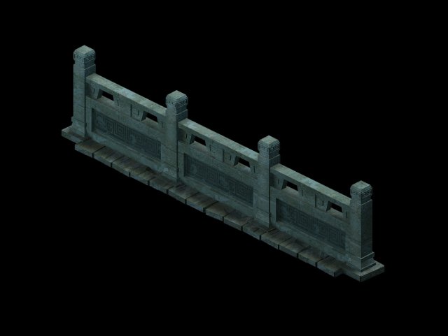 game model - underground palace platform fence 3D-Modell .c4d .max .obj .3ds .fbx .stl .blend 