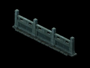 game model - underground palace platform fence 3D Model