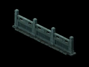 Игровая модель - забор-платформа подземного дворца 3D Модель