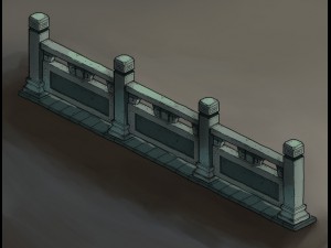 game model - underground palace platform fence 3D-Modell