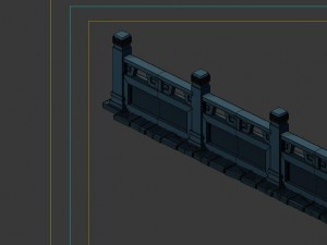 game model - underground palace platform fence 3D-Modell
