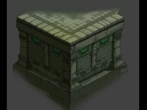 game model - underground platform connected to the 3D 모델