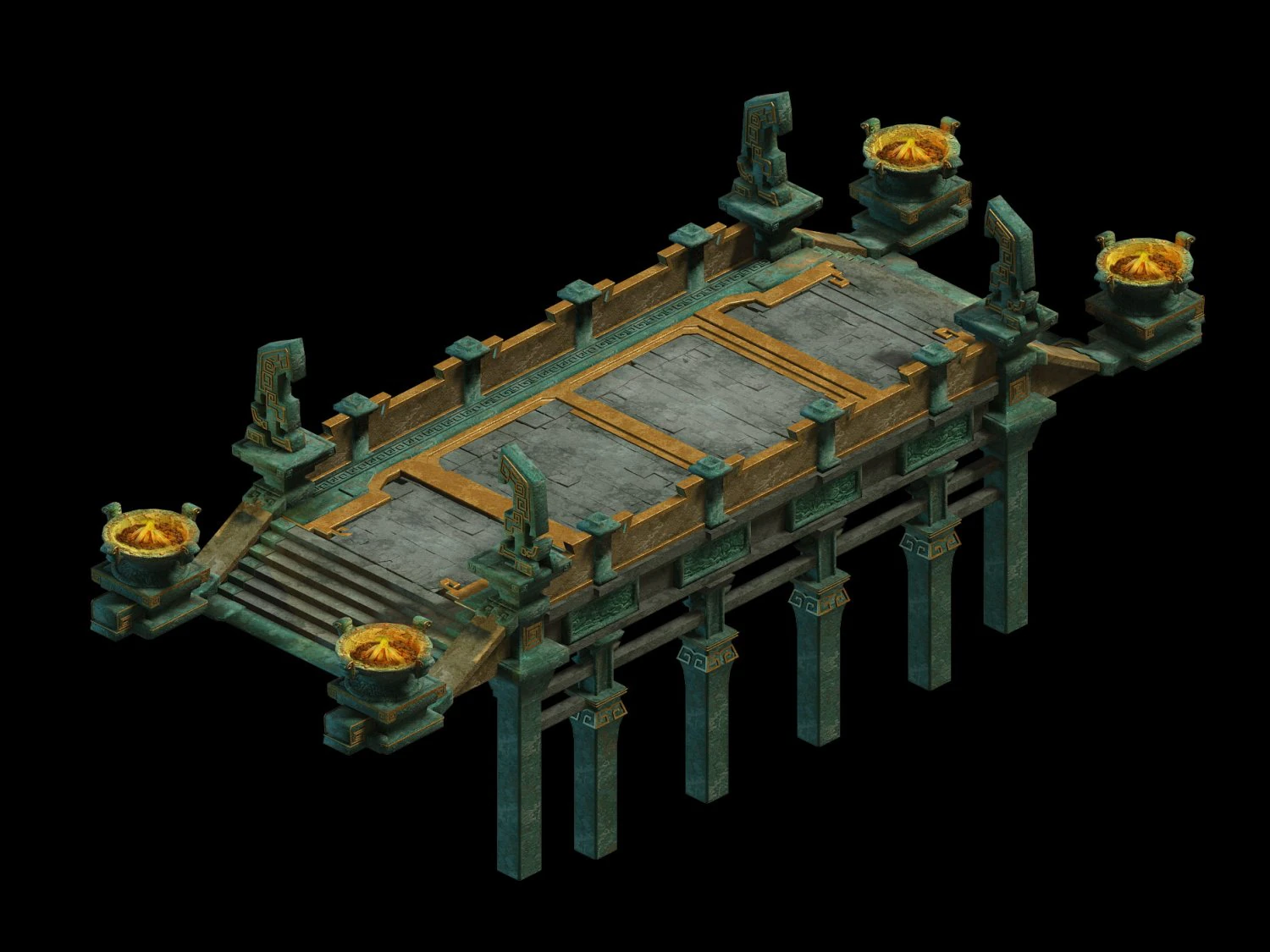 game model - bronze connection bridge design of 3D Model .c4d .max .obj .3ds .fbx .stl .blend 