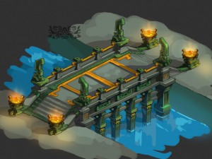 game model - bronze connection bridge design of 3D Model