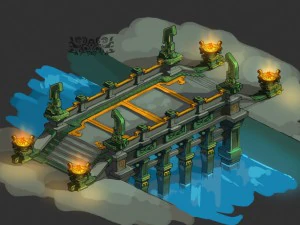 game model - bronze connection bridge design of 3D Model