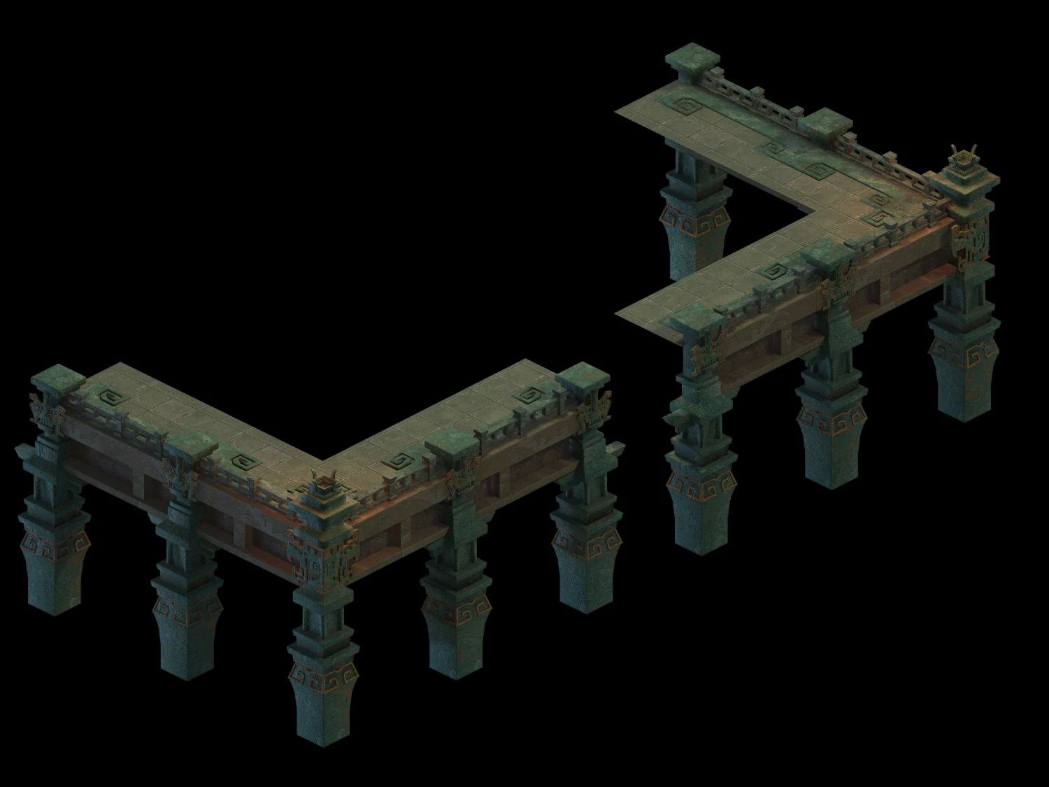 game model - giant palace platform design 3D Model .c4d .max .obj .3ds .fbx .stl .blend 