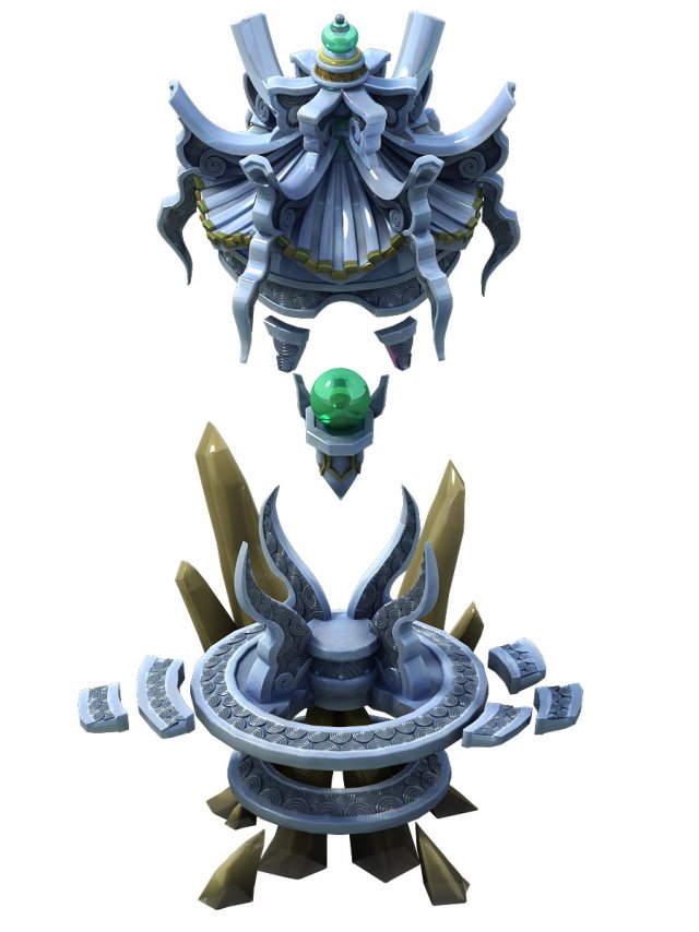 game model - defense stone pagoda 3D Model .c4d .max .obj .3ds .fbx .stl .blend 