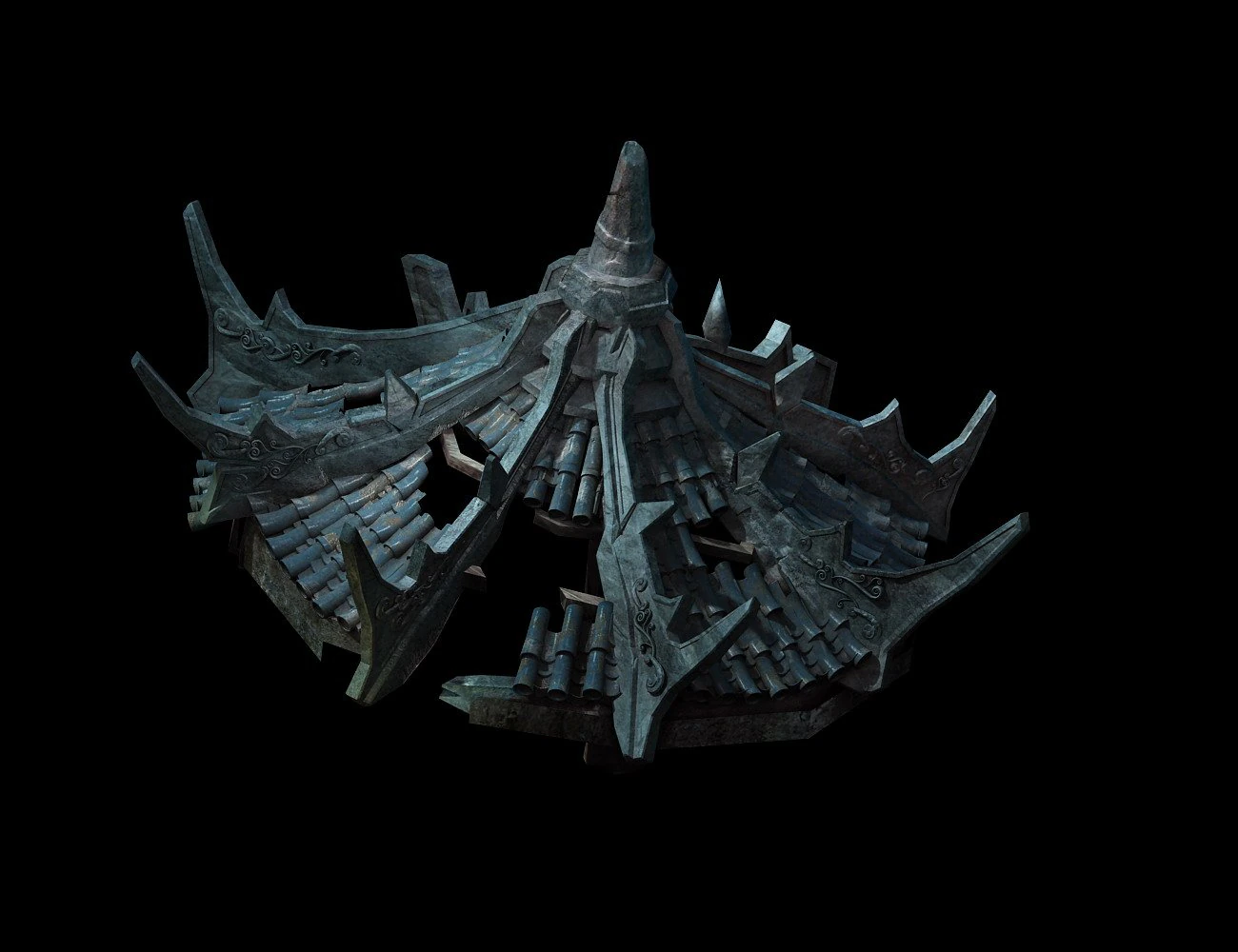 game model - ruins 01 3D Model .c4d .max .obj .3ds .fbx .stl .blend 