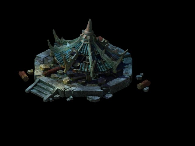 game model - ruins 03 3D-Modell .c4d .max .obj .3ds .fbx .stl .blend 