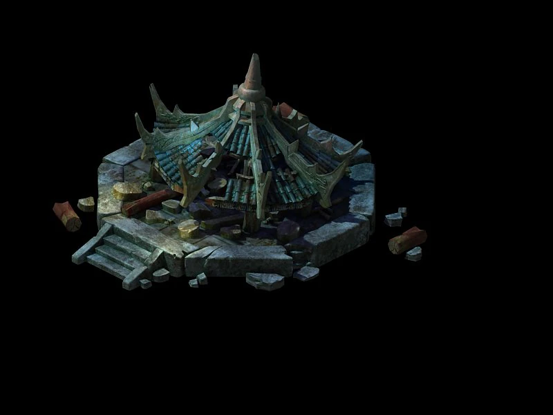 game model - ruins 03 3D Model .c4d .max .obj .3ds .fbx .stl .blend 