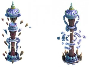game model - rune totem stone pillars 3D Model