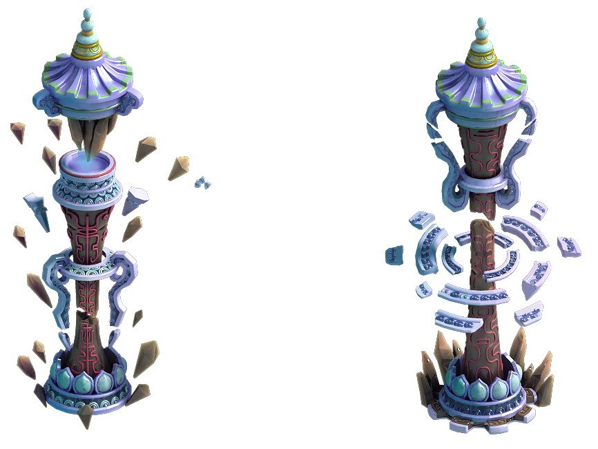 Тотем камень. Zhongli Pillar model.