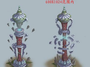game model - rune totem stone pillars 3D Model