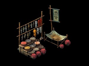 game model - dry goods stall 3D 모델