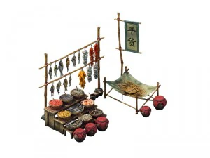 game model - dry goods stall 3D Model