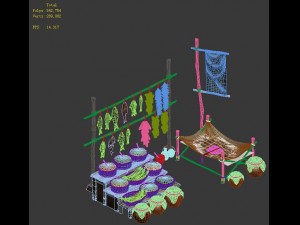 game model - dry goods stall 3D 模型