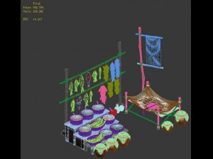 game model - dry goods stall 3D Model