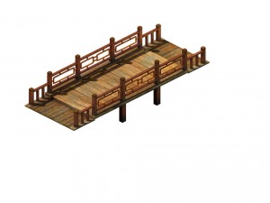 game model - ancient wooden bridge 3D Model