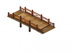 game model - ancient wooden bridge Modello 3D