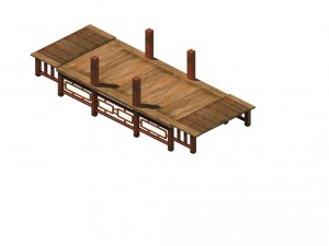 game model - ancient wooden bridge Modello 3D
