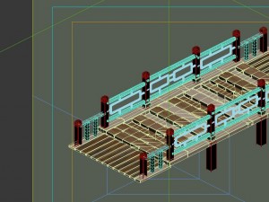 game model - ancient wooden bridge Modello 3D