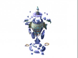 game model - ancient jade lamp 3D Model