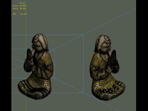 game model - tomb objects people stone carving 3D Model