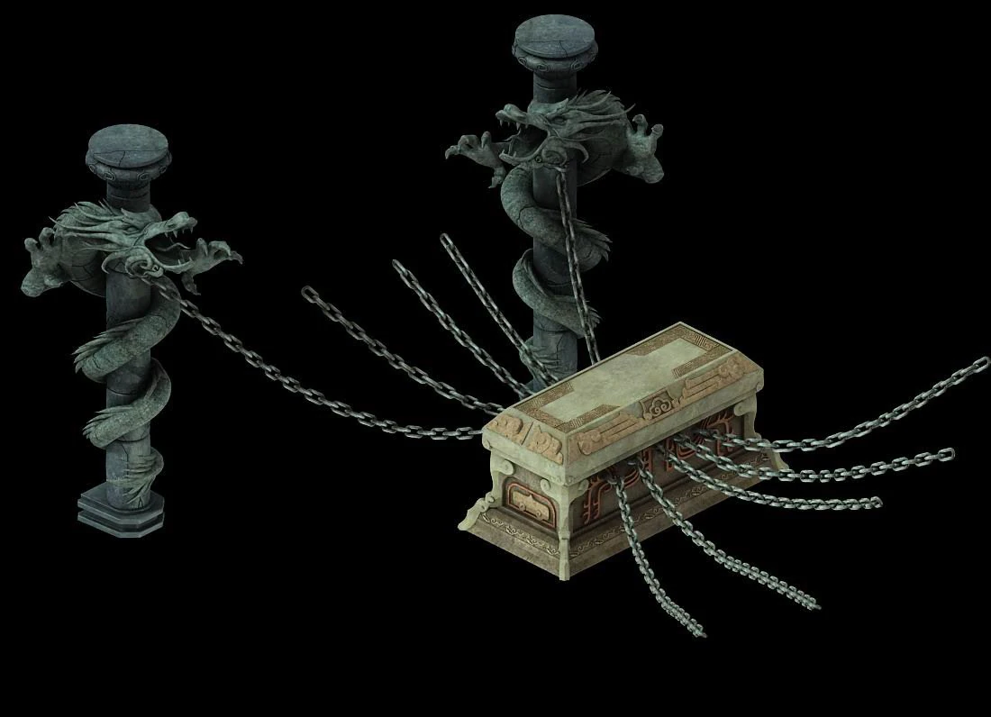 game model - the tomb of the chain locked in the s 3D Model .c4d .max .obj .3ds .fbx .stl .blend 