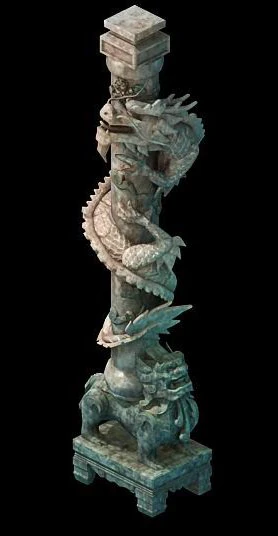 game model - tombstone dragon shaped pillar 01 3D Model .c4d .max .obj .3ds .fbx .stl .blend 