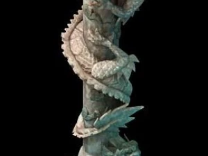 game model - tombstone dragon shaped pillar 01 3D Model