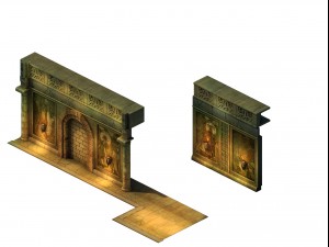 game model - ancient tomb wall 011 3D Model