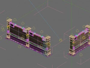 game model - ancient tomb wall 012 3D Model