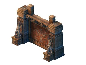 game model - the tomb stone carving door 3D Model