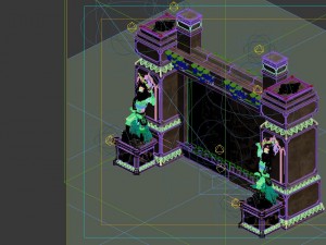 game model - the tomb stone carving door 3D Model