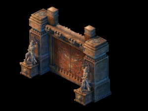 game model - the tomb stone carving door 3D Model
