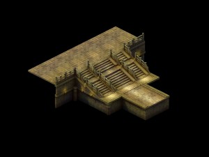 game model - tombstone stairs 02 3D Model