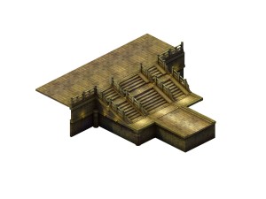 game model - tombstone stairs 02 3D Model