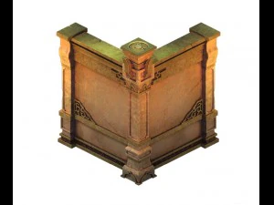 oyun modeli - mezar duvarı 03 3D Model